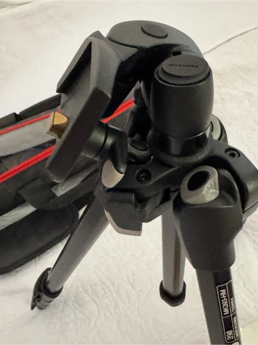 Manfrotto 390 camera tripod, model MK393-HM.